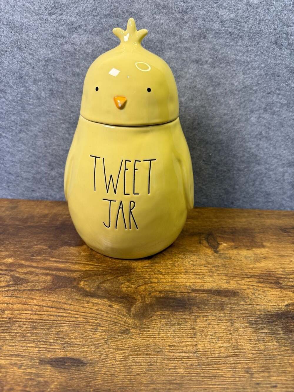 Rae Dunn Artisan Collection Yellow Bird Chick Tweet Jar Ceramic Canister